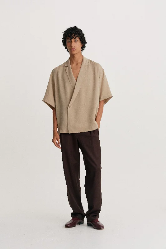 Weekend Savings Sensation Notch Collar Wrap Shirt