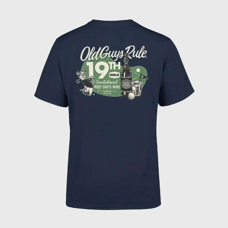 Price Fest Old Guys Rule '19th Hole Invitational' T-Shirt - Blue Dusk