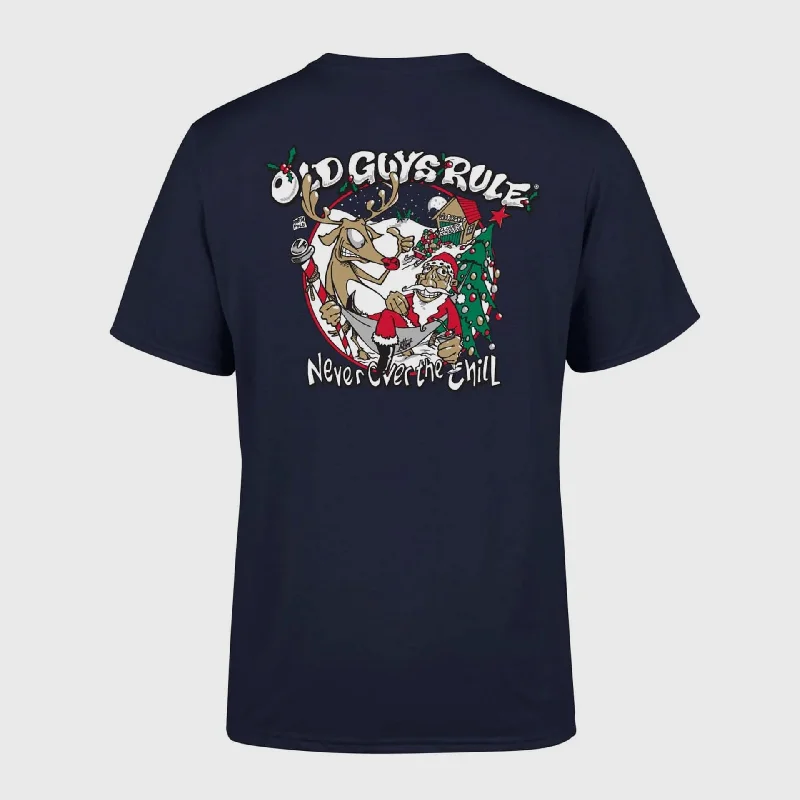 Price Break Old Guys Rule 'Never Over The (Xmas) Chill' T-Shirt - Navy