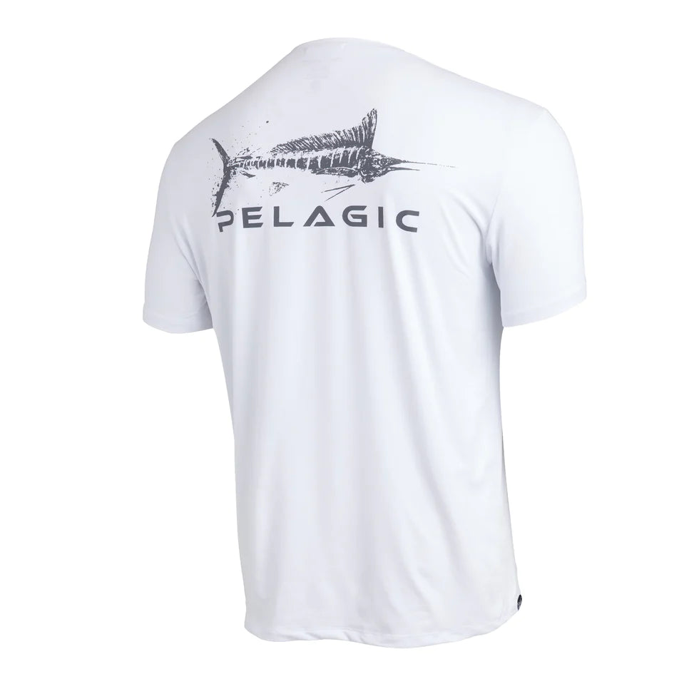 Super Deal PELAGIC Stratos Gyotaku Marlin Performance Shirt