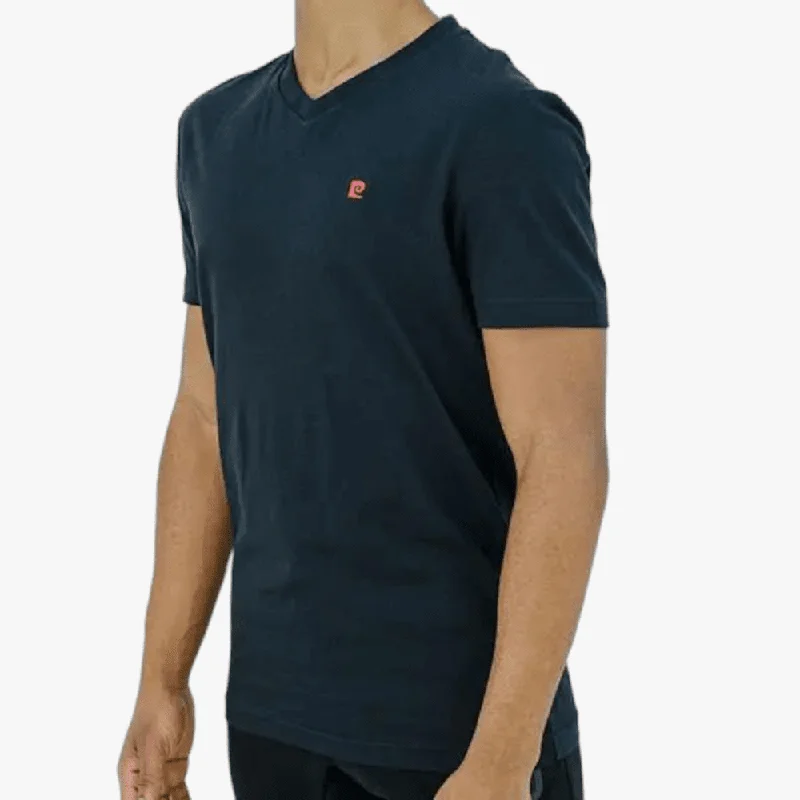 Year-End Clearance Pierre Cardin Mens Arthur V Neck Short Sleeve Tee Black