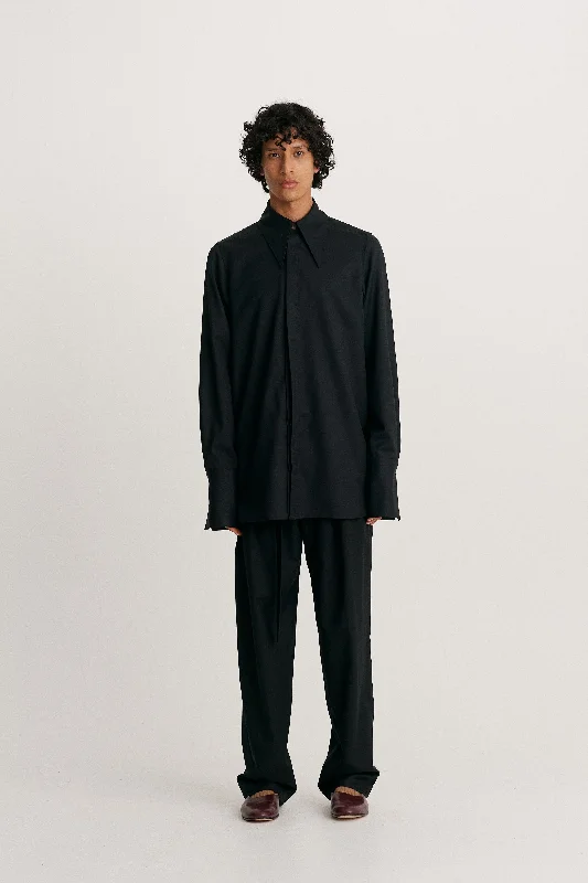 Weekend Bargains to Relish Pointed Collar Long Line Shirt