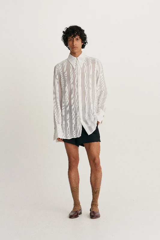 Bargain Prices Pointed Collar Longline Shirt