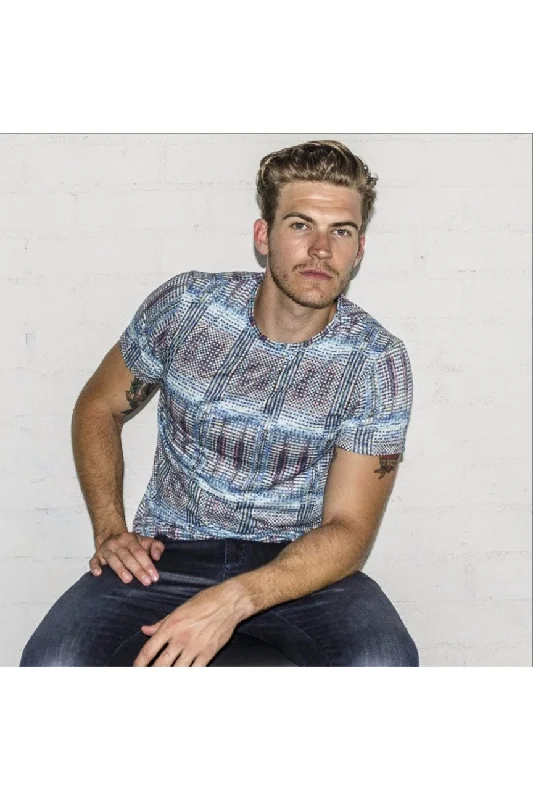Weekend Discounts to Grab Blue Print T-Shirt