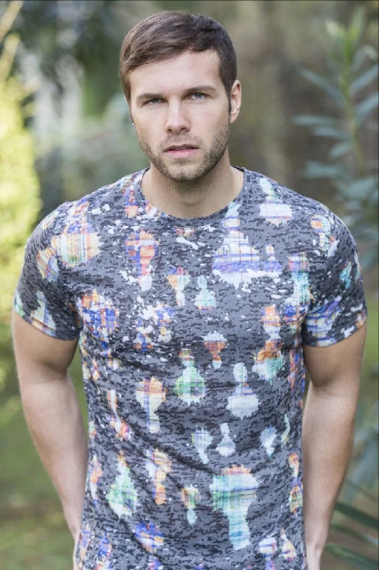 Final Clearance Black Print T-Shirt with Color