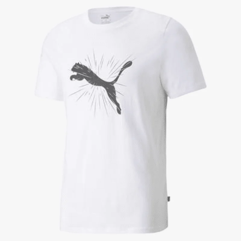 Weekend Specials to Snag Puma Mens Cat Graphic Short Sleeve Tee White