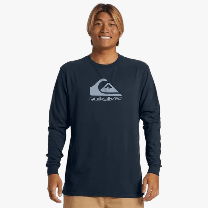 Quick Deals Quiksilver Mens Corp Logo Long Sleeve Tee Navy Blazer