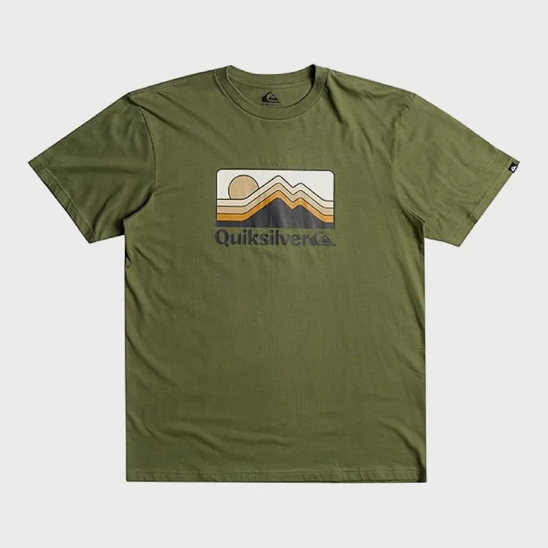Unbeatable Prices Quiksilver Mens QS Gradient Mountain T-Shirt - Four Leaf Clover