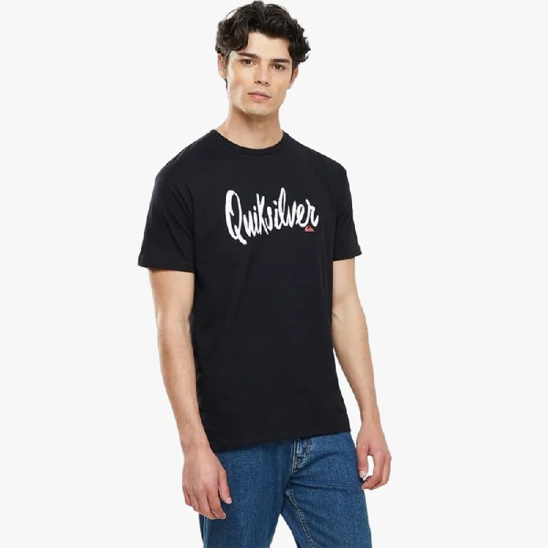 While Supplies Last Quiksilver Mens Script Short Sleeve Tee Black