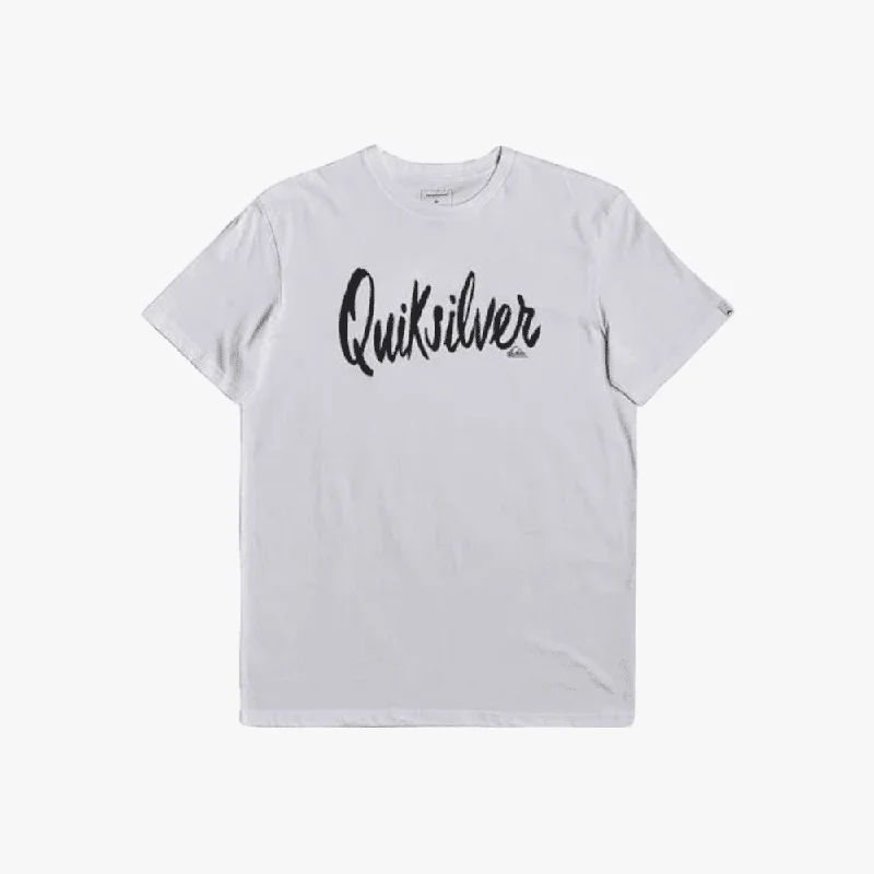 Limited Time Discount Quiksilver Mens Script Short Sleeve Tee White