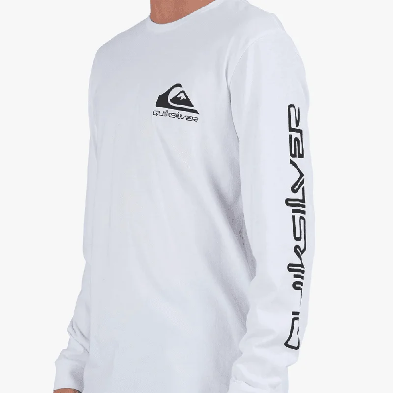 Daily Deals Quiksilver Omni Logo Long Sleeve Tee White