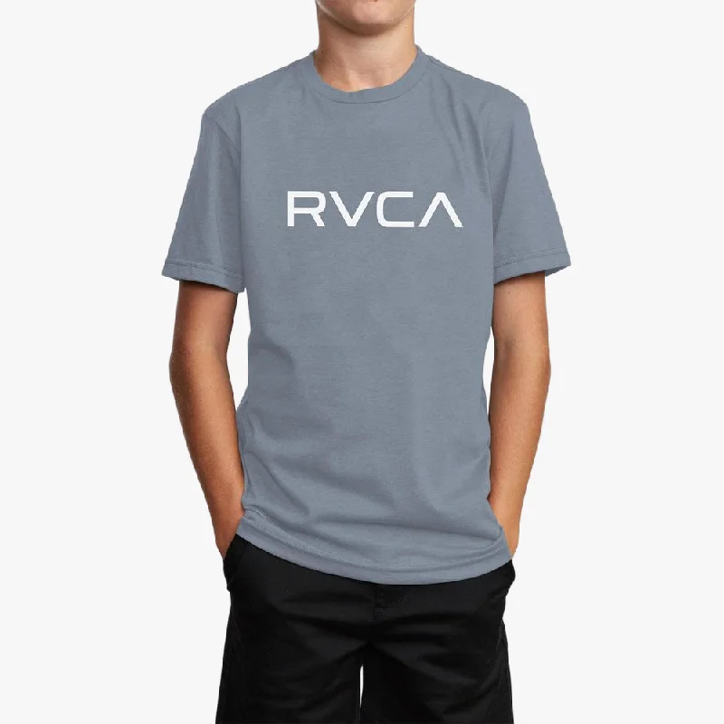 The Best Prices Rvca Mens Big Logo Short Red Stitch Sleeve Tee Flint Stone