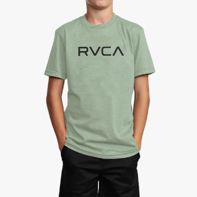 Take Advantage Rvca Mens Big Logo Short Sleeve Tee Granite Green