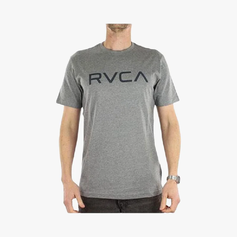 Price Cut Rvca Mens Big Rvca Short Sleeve Tee Grey Noise Mocktwist Navy Logo