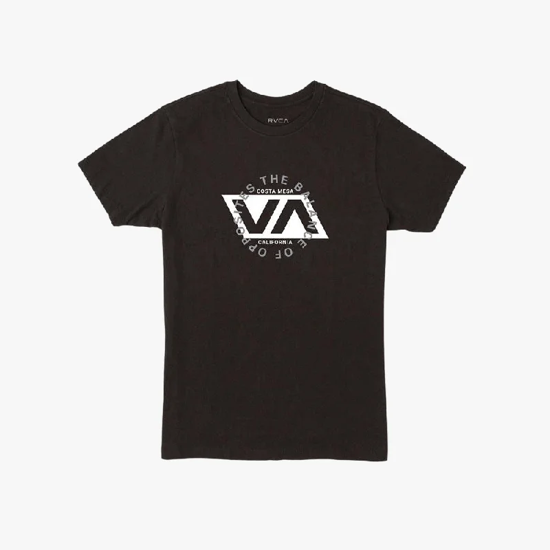 Weekend Savings Sensation Rvca Mens Division Short Sleeve Tee Black