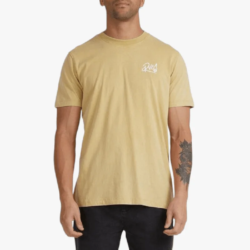 Unmissable Offer Rvca Mens Flow Short Sleeve Tee Tjr0 Mustard
