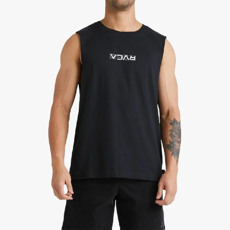 Weekend Offers That Impress Rvca Mens Reverse Muscle Vest Black