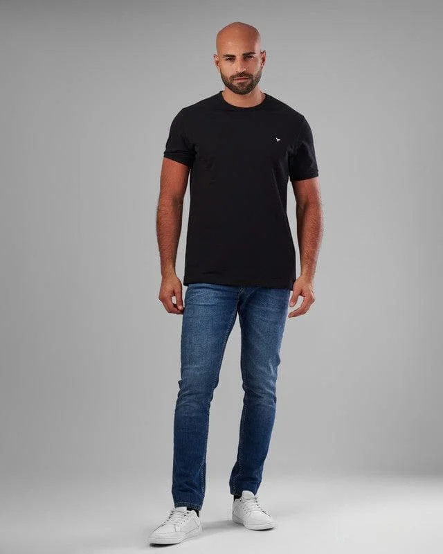 Weekend Discounts to Enjoy SHORT SLEEVE SLIM T-SHIRT - BLACK