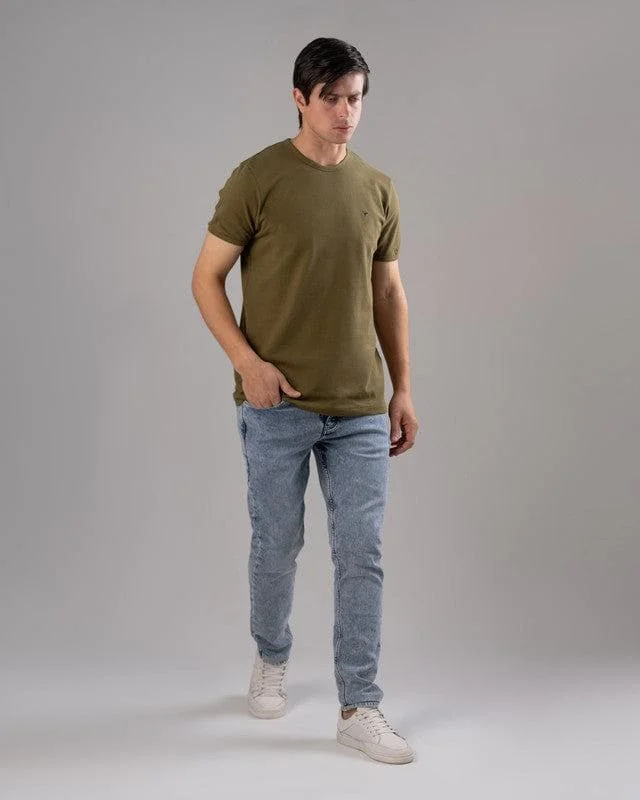 Big Discounts SHORT SLEEVE SLIM T-SHIRT - DARK OLIVE