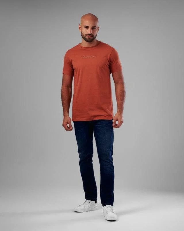 Weekend Discounts to Indulge In RUBBER-PRINTED ROUND NECK T-SHIRT - HAVANE