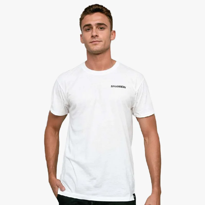Closeout Deal Salomon Mens Small Core Logo Short Sleeve Tee White