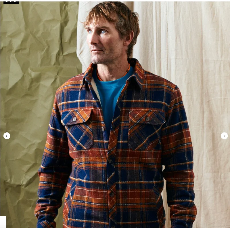 Epic Deals Saltrock Ernie - Mens Sherpa Lined Shacket - Orange