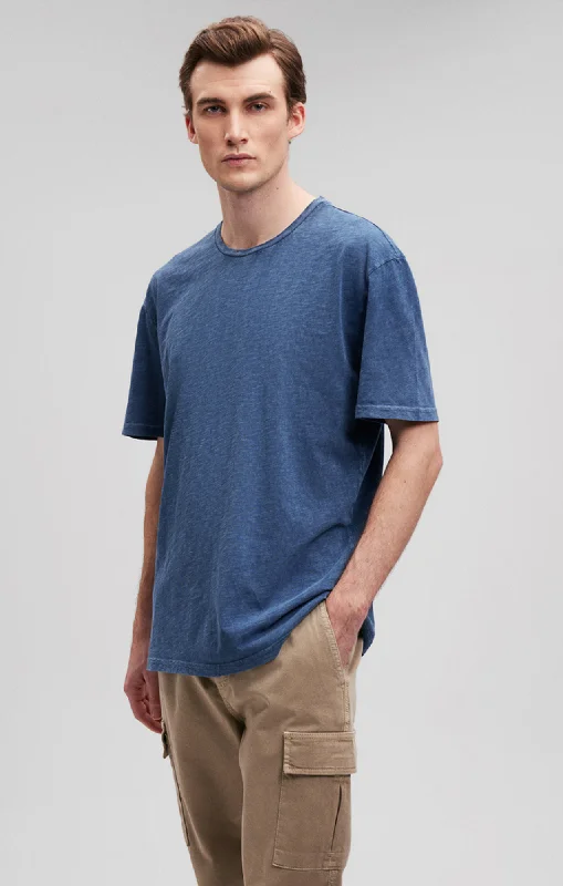 Weekend Sale: Don't Miss Out SLUB CREW NECK T-SHIRT IN NAVY BLAZER