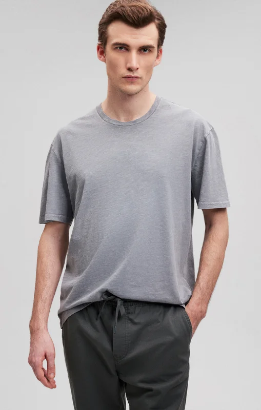 Weekend Deals to Brighten Your Day SLUB CREW NECK T-SHIRT IN SILVER FILIGREE
