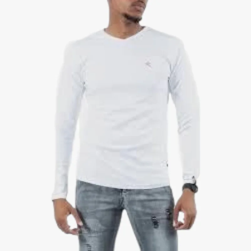Bargain Bin Soviet Mens Rudy Long Sleeve Fashion Tee Grey
