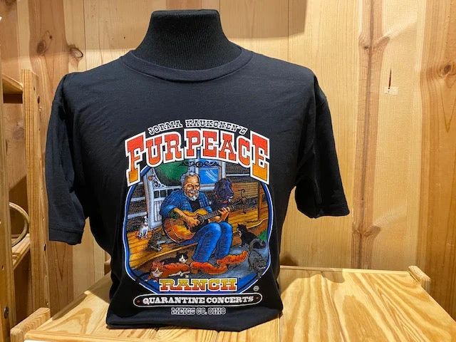 Steals and Deals T-Shirt - Jorma On The Porch Quarantine Concert T-Shirt - Black