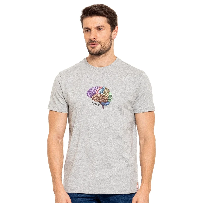 Discount Mania The Brain 8X Street T-Shirt - Grey Matter