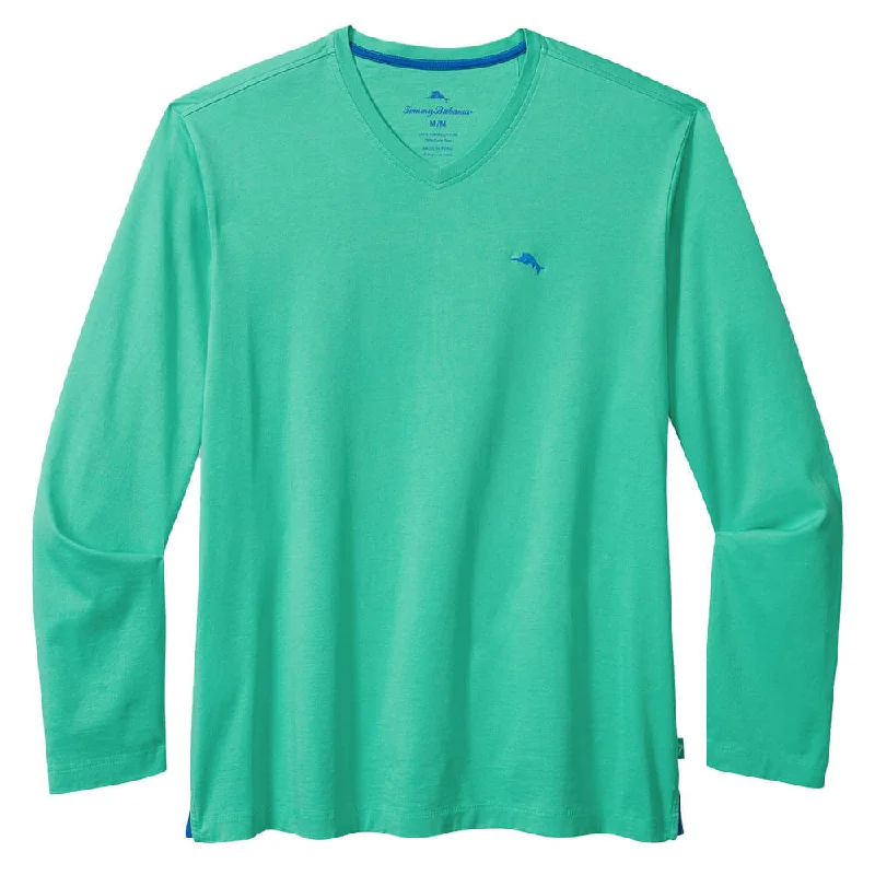 Weekend Savings Fiesta Tommy Bahama Bali Skyline V-Neck Long Sleeve T-Shirt - Kohala Teal