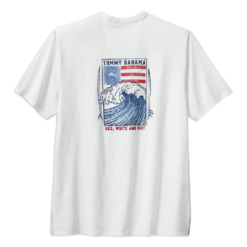 Overstock Sale Tommy Bahama Big & Tall Red White And Surf Lux T-Shirt - White