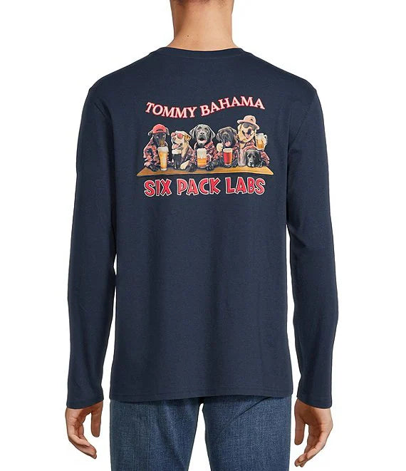 Weekend Deals That Dazzle Tommy Bahama Six Pack Labs Long Sleeve T-Shirt - Navy