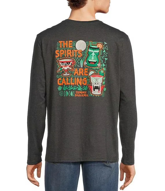 Weekend Discounts to Enjoy Tommy Bahama The Spirits Are Calling Long Sleeve T-Shirt - Coal Heather