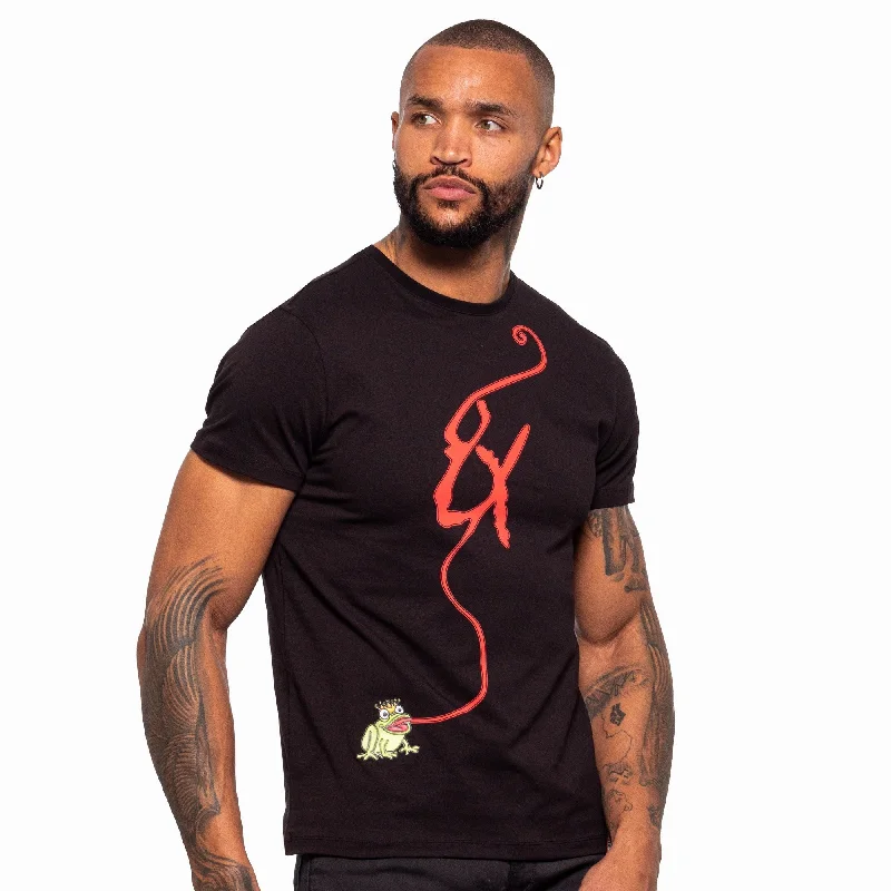 Stock Clearance Tongue Twister Graphic T-Shirt - Black