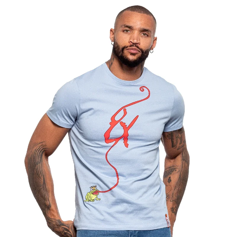 Special Discount Tongue Twister Graphic T-Shirt - Light Blue