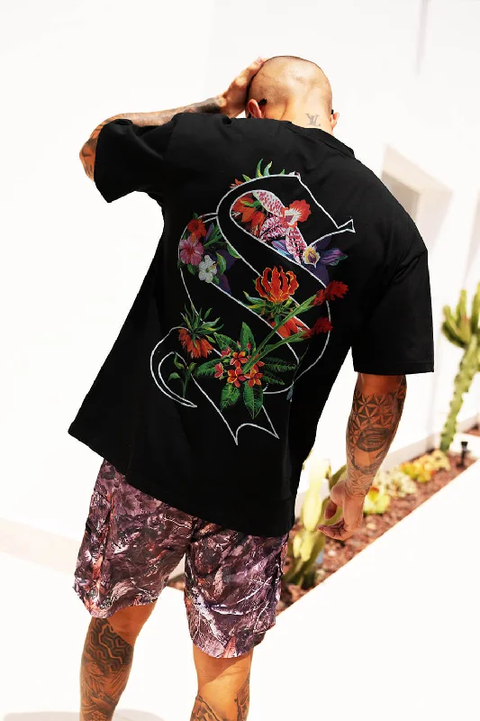Referral Discount Tropical Logo Tee - Black