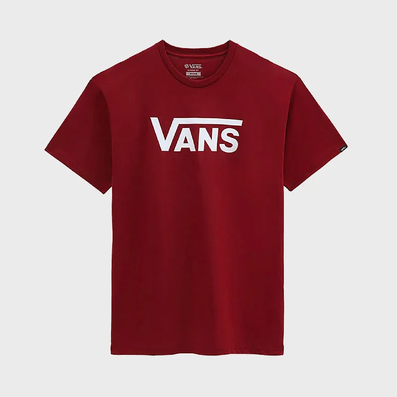 Weekend Wonders Await! Vans Classic Mens T-Shirt - Syrah Red/White