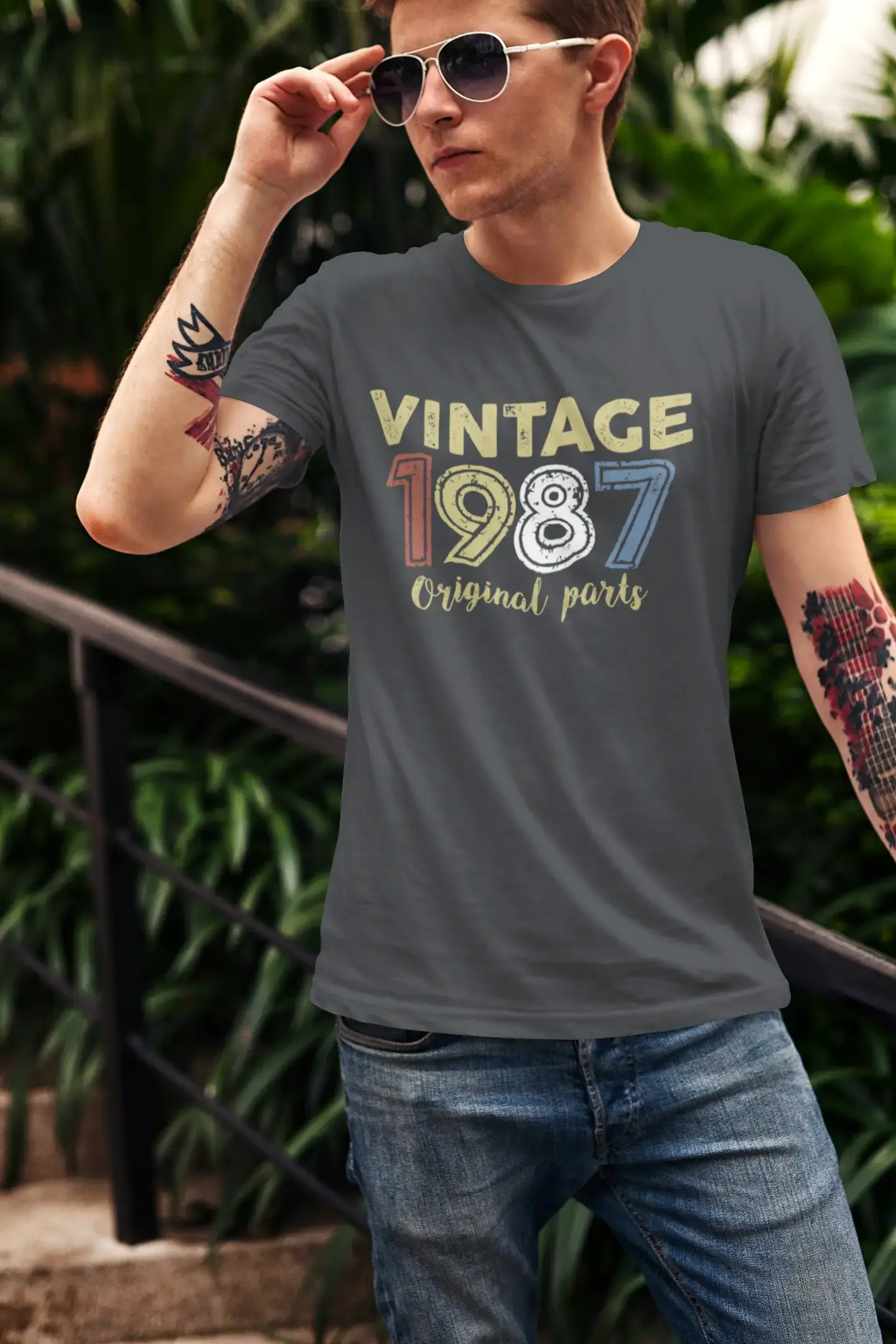 Weekend Offers That Shine ULTRABASIC - Graphic Printed Men's Vintage 1987 T-Shirt Navy Weekend Offers That Shine ULTRABASIC - Graphic Printed Men's Vintage 1987 T-Shirt Navy