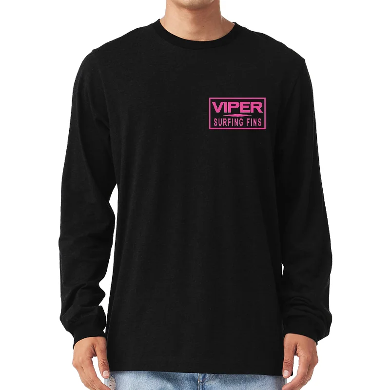 The Best Prices Viper Swimfins Pink Logo Long Sleeve T-Shirt - Black/Pink