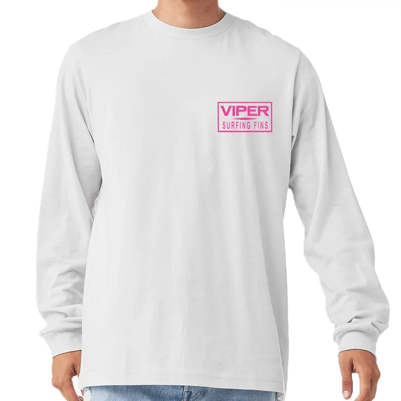 Super Sale Viper Swimfins Pink Logo Long Sleeve T-Shirt - White/Pink