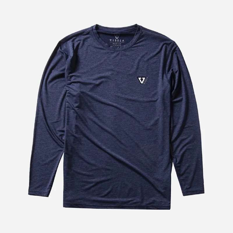 Big Deal Vissla Mens Twisted Eco Long Sleeve T-Shirt - Dark Navy Heather