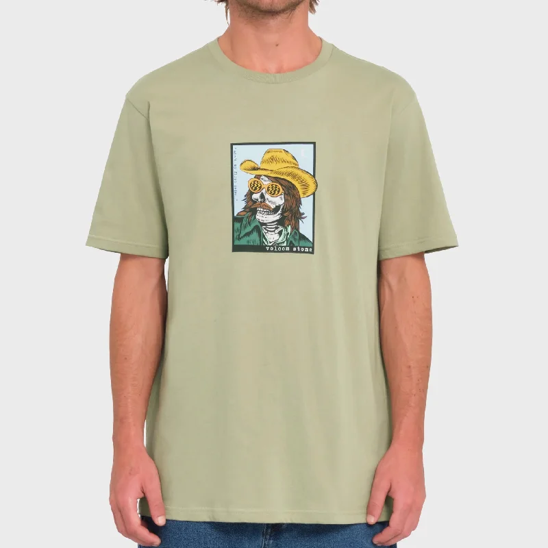 Fantastic Offers Volcom Mens Cosmic Rodeo T-Shirt - Green Tea