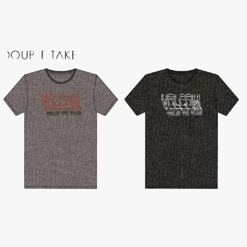 The Best Prices Volcom Mens Double Take Short Sleeve Vt Tee Charcoal Mel