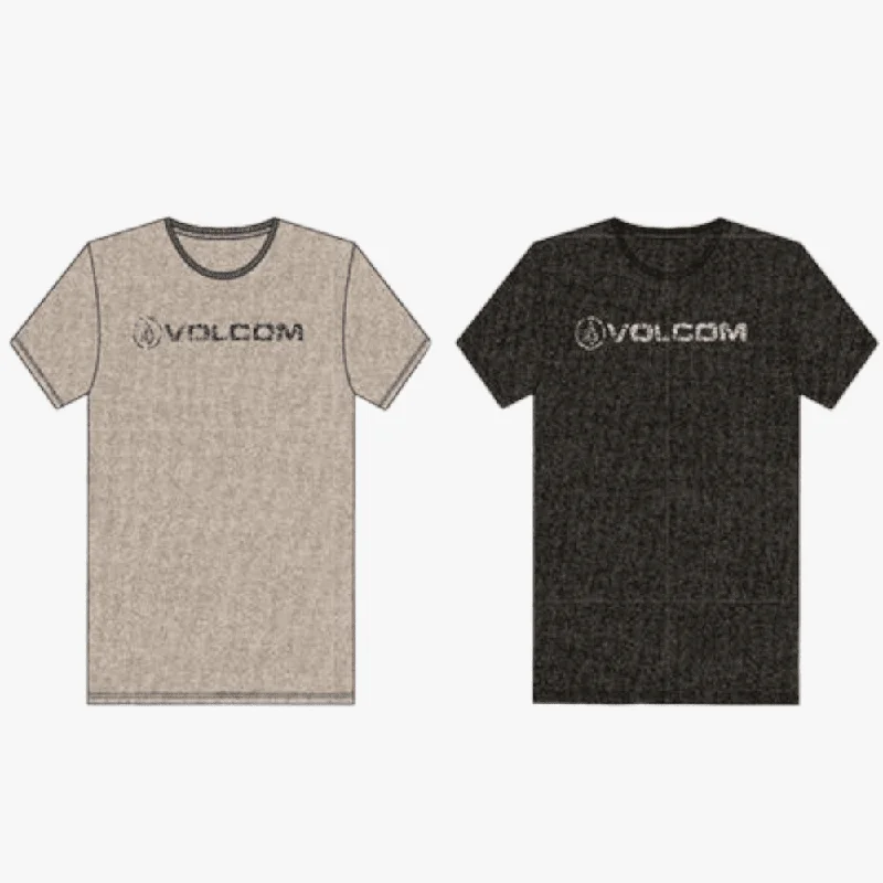 Price Drop Volcom Mens Euro Pencil Short Sleeve Tee Grey Mel
