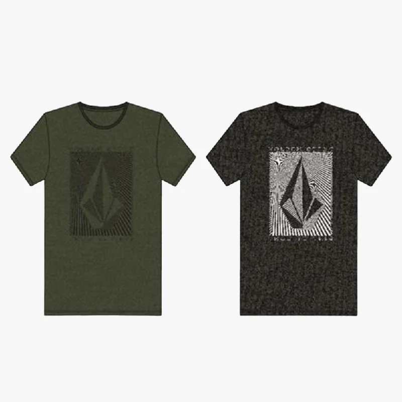 Markdowns Volcom Mens Op Box Short Sleeve Tee Charcoal Mel