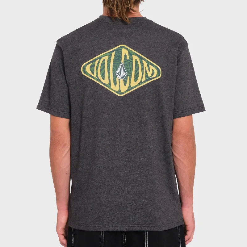 Hurry In Volcom Mens Voboxed HTH T-Shirt - Heather Black