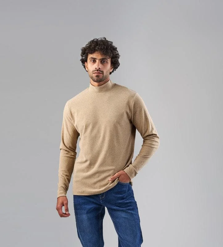 Weekend Discounts to Love High Neck Long Sleeve Body  -  BEIGE