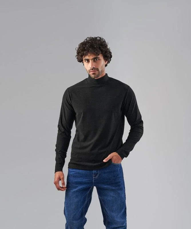 Weekend Specials to Enjoy High Neck Long Sleeve Body  - BLACK
